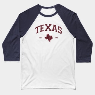 Texas, Lone Star State, Arched Distressed, Retro print Baseball T-Shirt